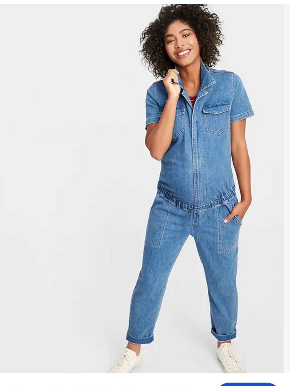 Gap Maternity Denim Utility Jumpsuit - Blue size Small